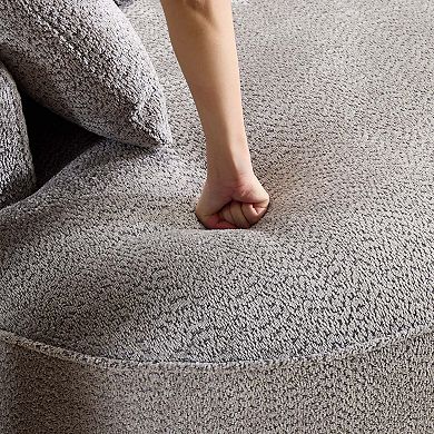 124.5-Inch Modern Compressed Boneless Sofa, Made Of Chenille Fabric, The High-Resilience Sponge