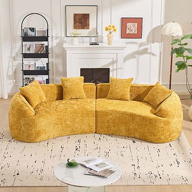 Curved Compressed Sofa, Creative Nordic-style Design,Comfortable, Soft and Suitable for Living Room