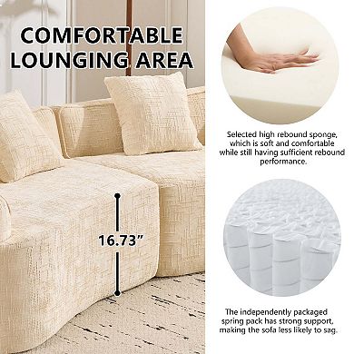 Curved Compressed Sofa, Creative Nordic-style Design,Comfortable, Soft and Suitable for Living Room