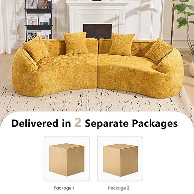 Curved Compressed Sofa, Creative Nordic-style Design,Comfortable, Soft and Suitable for Living Room