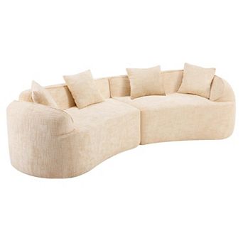 Curved Compressed Sofa, Creative Nordic-style Design,Comfortable, Soft and Suitable for Living Room