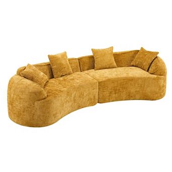 Curved Compressed Sofa, Creative Nordic-style Design,Comfortable, Soft and Suitable for Living Room