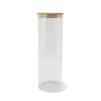 70.55oz with Lid Decorative Jars 11.81" Height Wood Color Clear 1 pc