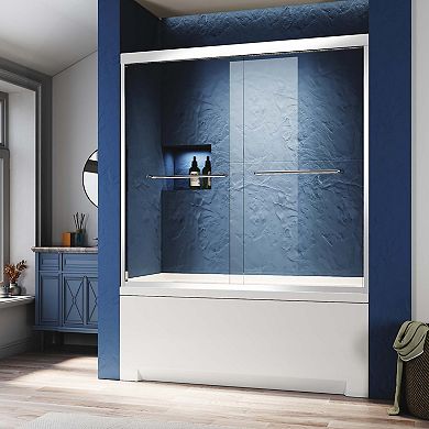 56-60" x 62" Sliding Tub Doors with Durable Rollers and Tempered Glass