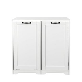 Tilt-Out Laundry Hamper Laundry Cabinet with Shelf