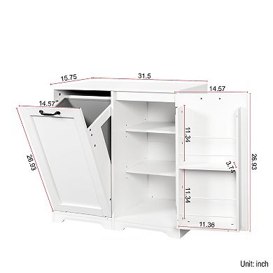 Tilt-Out Laundry Hamper Laundry Cabinet with Shelf