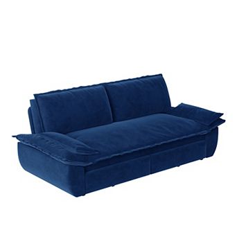 Whisen 3-in-1 Velvet Queen Sleeper Sofa Bed & Chaise Lounge & Loveseat Sofa, 2 Seats