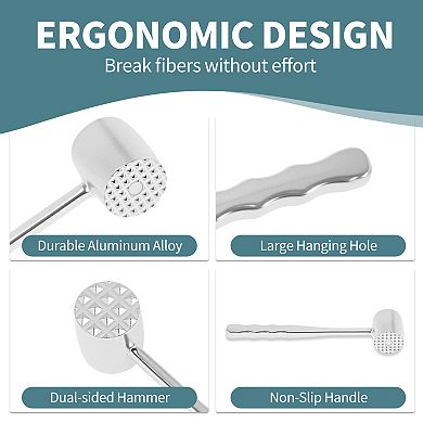 Aluminum Alloy Kitchen Meat Pounder Tenderizer Tool 1Pc 8.07"x1.69"x1.3"