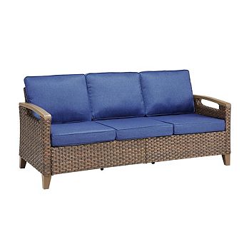 Outdoor Wicker Sofa Set Patio 3-Seater Wicker Sofa