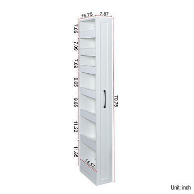 7 Tier Pull-out Storage Single-sided Open Shelf for Kitchen