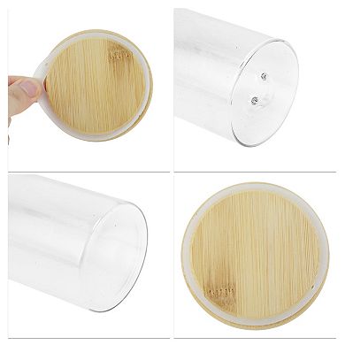 26.46oz with Lid & Spoon Decorative Jars 5.91" Height Wood Color Clear 1 Set