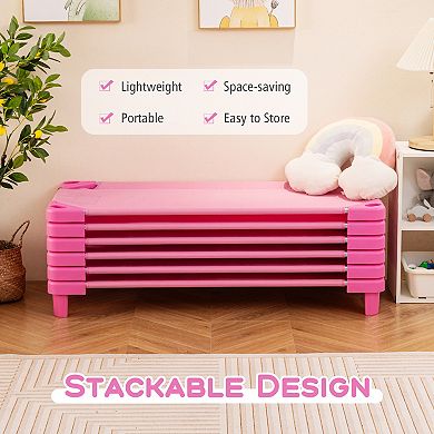 Kids Stackable Daycare Cot Pack of 6 with Detachable Oxford Cloth