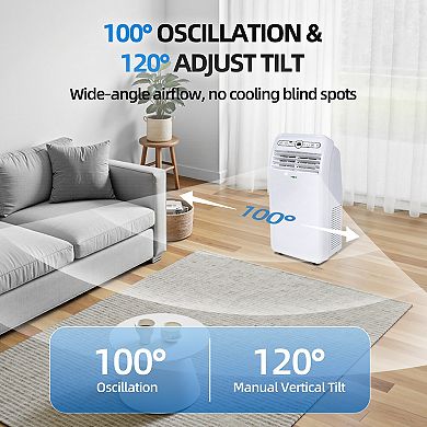 8,000 BTU (4,500 BTU DOE) Portable Air Conditioner Cools 200 sq. ft. with Dehumidifier and Remote