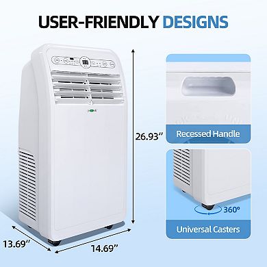 8,000 BTU (4,500 BTU DOE) Portable Air Conditioner Cools 200 sq. ft. with Dehumidifier and Remote