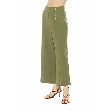 Women's ALEXIA ADMOR High Waist Long Pants With Button Detail