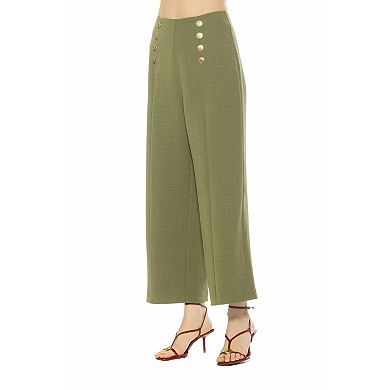 Women's ALEXIA ADMOR High Waist Long Pants With Button Detail