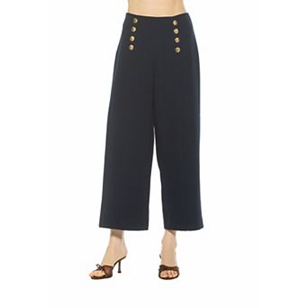 Women's ALEXIA ADMOR High Waist Long Pants With Button Detail
