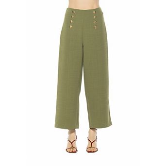 Women's ALEXIA ADMOR High Waist Long Pants With Button Detail