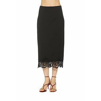 Women's ALEXIA ADMOR Midi Skirt With Lace Hem