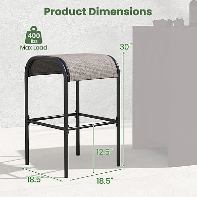 Outdoor Bar Stools Set of 4 Metal Patio Counter Height Stools