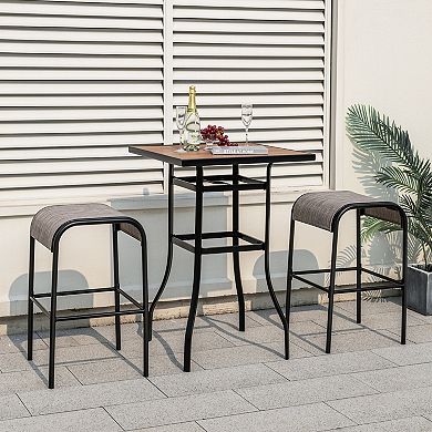 Outdoor Bar Stools Set of 4 Metal Patio Counter Height Stools