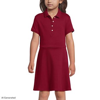 Girls 2-16 Lands' End Short Sleeve Interlock Polo Dress