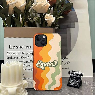 Smartphone Case for iPhone - 2-Layer Durable Smartphone Protection Case - Retro Name Wave