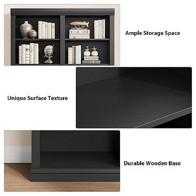 74.5" Tall Bookshelf with Double Storage, Extra Wide Bookshelf, 6-Tier Double Wide Book Shelf