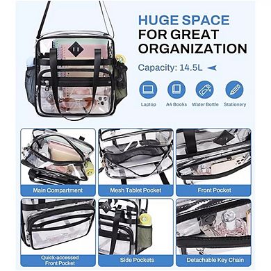 Clear See Through Tote Bag for Women