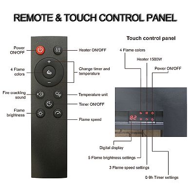 Infrared Electric Fireplace Insert with Remote Control