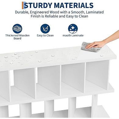 8 Cube Storage Shelf Organizer, Open Cube Bookshelf with 10 Removable Back Panels, Multi-Functional