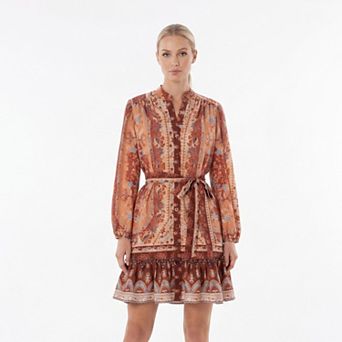 Women's Maison Tara Belted Long Sleeve Mini Dress
