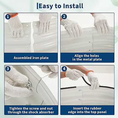 ANIXOL 2-Piece Oval Galvanized Steel Raised Garden Bed Kit