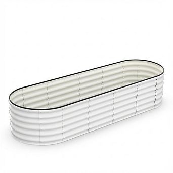 ANIXOL Heavy-Duty Oval Galvanized Steel Raised Planter Bed