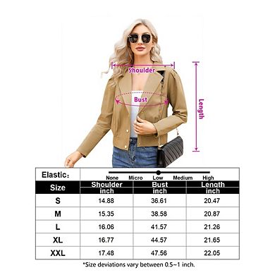 Women's Short Button Down Utility Jacket Long Sleeve Solid Color Collared Jacket