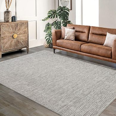 ANIXOL Washable Low Pile Area Rug, Soft Low Pile Solid Color