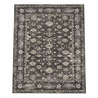 Vintage Washable Area Rug, Distressed Non Slip Non-Shedding Floral Soft Throw Rugs