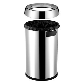 ANIXOL Heavy-Duty Round Open-Top Stainless Steel Trash Can