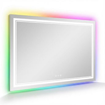 IDEALHOUSE 60x36 LED Bathroom Mirror with Anti-Fog, RGB & Dimmable Light