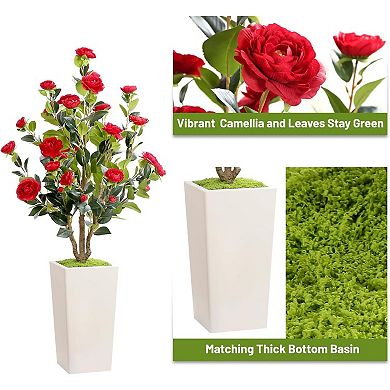 ANIXOL Artificial Camellia Tree in Pot