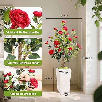 ANIXOL Artificial Camellia Tree in Pot