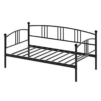 Heavy-Duty Twin Metal Daybed Without Trundle - Steel Slat Support, for Living/Bedroom/Guest Room