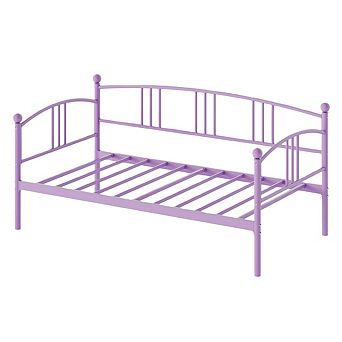 Heavy-Duty Twin Metal Daybed Without Trundle - Steel Slat Support, for Living/Bedroom/Guest Room