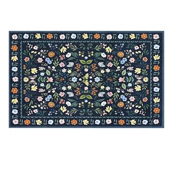 IDEALHOUSE Washable Floral Area Rug