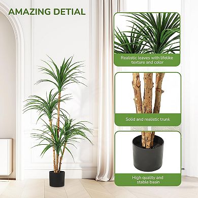 Artificial Dracaena Tree for Indoor Décor Photo Backdrops Nursery Living Room Office