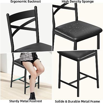 22" Counter Height Stools with Back & Cushion for Kitchen Island Bedroom