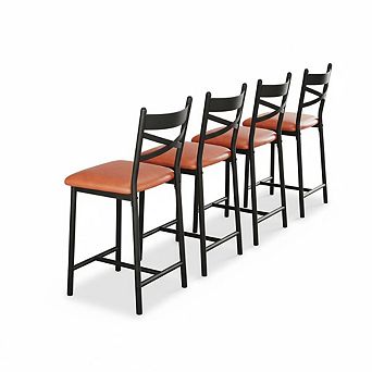 22" Counter Height Stools with Back & Cushion for Kitchen Island Bedroom