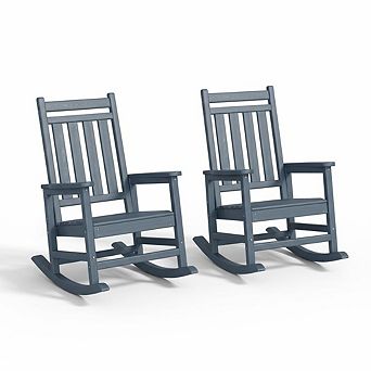 Oversized Rocking Chair 40", All-Weather Outdoor Rocker for Patio Garden Lawn