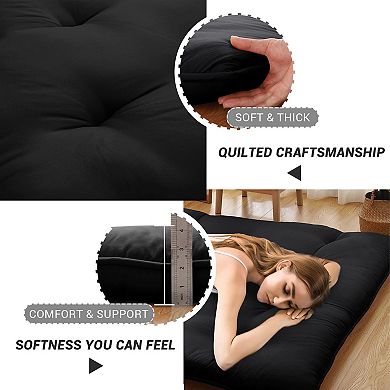 IDEALHOUSE Japanese Futon Floor Mattress, Foldable & Roll-Up for Multi-Use