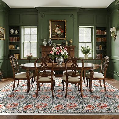 ANIXOL Floral Washable Area Rug